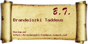Brandeiszki Taddeus névjegykártya